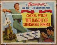 w065 BANDIT OF SHERWOOD FOREST movie title lobby card '45 Cornel Wilde