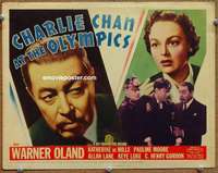w018 CHARLIE CHAN AT THE OLYMPICS movie title lobby card '37 Warner Oland