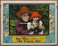 w518 CIRCUS ACE movie lobby card '27 great color Tom Mix close up!
