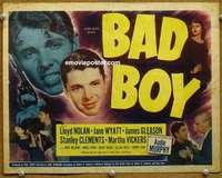z014 BAD BOY movie title lobby card '49 Audie Murphy, Lloyd Nolan
