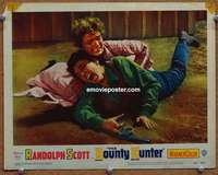 z356 BOUNTY HUNTER movie lobby card #3 '54 women catfighting!