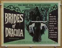 z029 BRIDES OF DRACULA movie title lobby card '60 Hammer, Peter Cushing
