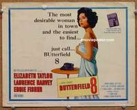 z031 BUTTERFIELD 8 movie title lobby card '60 callgirl Elizabeth Taylor!