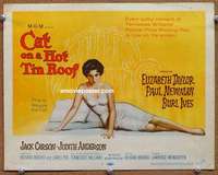 z034 CAT ON A HOT TIN ROOF movie title lobby card '58 sexy Elizabeth Taylor!