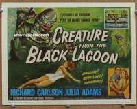 z002 CREATURE FROM THE BLACK LAGOON movie title lobby card '54 classic!