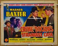 z039 CRIME DOCTOR'S STRANGEST CASE movie title lobby card '43 Warner Baxter