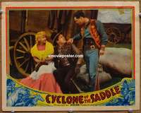 z398 CYCLONE OF THE SADDLE movie lobby card '35 Rex Lease, Chandler
