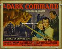 z048 DARK COMMAND movie title lobby card '40 John Wayne, Walter Pidgeon