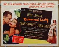 z051 DISHONORED LADY movie title lobby card '47 Hedy Lamarr, O'Keefe