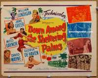 z055 DOWN AMONG THE SHELTERING PALMS movie title lobby card '52 Lundigan