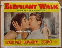 z451 ELEPHANT WALK movie lobby card #4 '54 Liz Taylor, Peter Finch