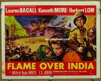 z076 FLAME OVER INDIA movie title lobby card '60 Lauren Bacall, Kenneth More