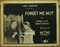 z078 FORGET ME NOT movie title lobby card '22 Bessie Love, Gareth Hughes