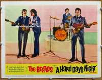 z494 HARD DAY'S NIGHT movie lobby card #1 '64 The Beatles performing!