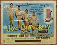 z128 JOE BUTTERFLY movie title lobby card '57 Audie Murphy in Japan!