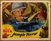 z533 JUNGLE TERROR movie lobby card '46 great Frank Buck close up!