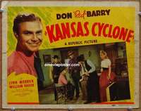 z535 KANSAS CYCLONE movie lobby card '41 Don Red Barry, Lynn Merrick