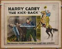z537 KICKBACK movie lobby card '22 Harry Carey punching bad guy!
