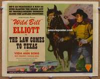 z142 LAW COMES TO TEXAS movie title lobby card R48 Wild Bill Elliott