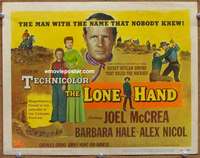z147 LONE HAND movie title lobby card '53 Joel McCrea, Barbara Hale