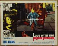 z598 LOVE WITH THE PROPER STRANGER movie lobby card #8 '64 McQueen