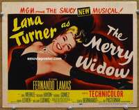 z163 MERRY WIDOW movie title lobby card '52 sexy Lana Turner, Lamas