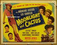z168 MOONLIGHT & CACTUS movie title lobby card '44 Andrews Sisters, Shemp!