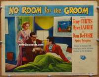 z633 NO ROOM FOR THE GROOM movie lobby card #7 '52 Tony Curtis, Laurie