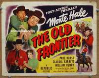 z177 OLD FRONTIER movie title lobby card '50 fast-action Monte Hale!