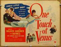 z183 ONE TOUCH OF VENUS movie title lobby card '48 Ava Gardner, Walker
