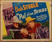 z187 PAL FROM TEXAS movie title lobby card '40 Bob Steele, western!