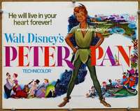 z188 PETER PAN movie title lobby card R80s Walt Disney classic!