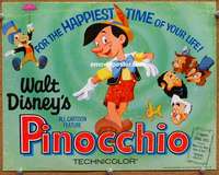 z194 PINOCCHIO movie title lobby card R60s Walt Disney classic!