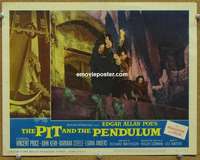 z662 PIT & THE PENDULUM movie lobby card #7 '61 Edgar Allan Poe