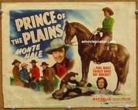 z197 PRINCE OF THE PLAINS movie title lobby card '49 Monte Hale on horse!