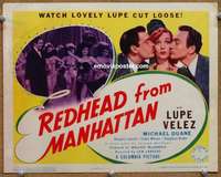 z207 REDHEAD FROM MANHATTAN movie title lobby card '43 Lupe Velez in NY!