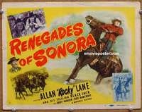 z209 RENEGADES OF SONORA movie title lobby card '48 Allan Rocky Lane