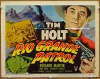 z215 RIO GRANDE PATROL movie title lobby card '50 great Tim Holt image!