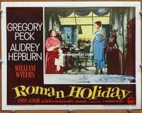 z684 ROMAN HOLIDAY movie lobby card #3 '53 near-naked Audrey Hepburn!