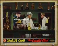 z694 SCARLET CLUE movie lobby card '45 Sidney Toler as Charlie Chan!