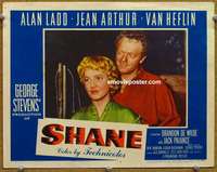 z698 SHANE movie lobby card #7 '53 Jean Arthur & Van Heflin close up!