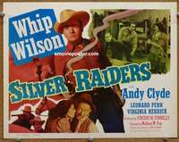z231 SILVER RAIDERS movie title lobby card '50 Whip Wilson, Andy Clyde