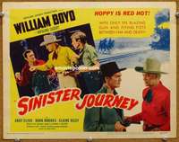 z233 SINISTER JOURNEY movie title lobby card '48 Boyd as Hopalong Cassidy!