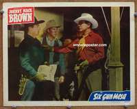 z726 SIX GUN MESA movie lobby card #2 '50 Johnny Mack Brown gets tough!