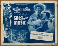 z234 SIX GUN MUSIC movie title lobby card '49 Tex Williams, Lina Romay