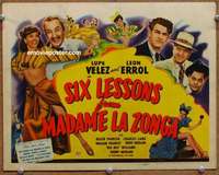 z235 SIX LESSONS FROM MADAME LA ZONGA movie title lobby card '41 Lupe Velez