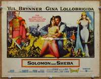 z238 SOLOMON & SHEBA movie title lobby card '59 Yul Brynner, Lollobrigida