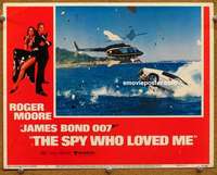 z747 SPY WHO LOVED ME movie lobby card #7 '77 helicopter attack!