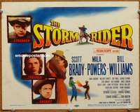 z245 STORM RIDER movie title lobby card '57 Mala Powers, Scott Brady