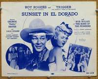 z247 SUNSET IN EL DORADO movie title lobby card R54 Roy Rogers, Evans